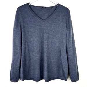 ASPESI 100% Wool Gray V-Neck Pullover Sweater Knit IT 46 US 12 Large